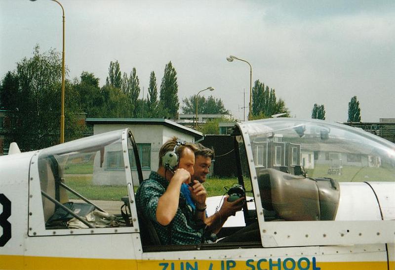 zlin1.JPG - Preparing for aerobatics with Zlin.